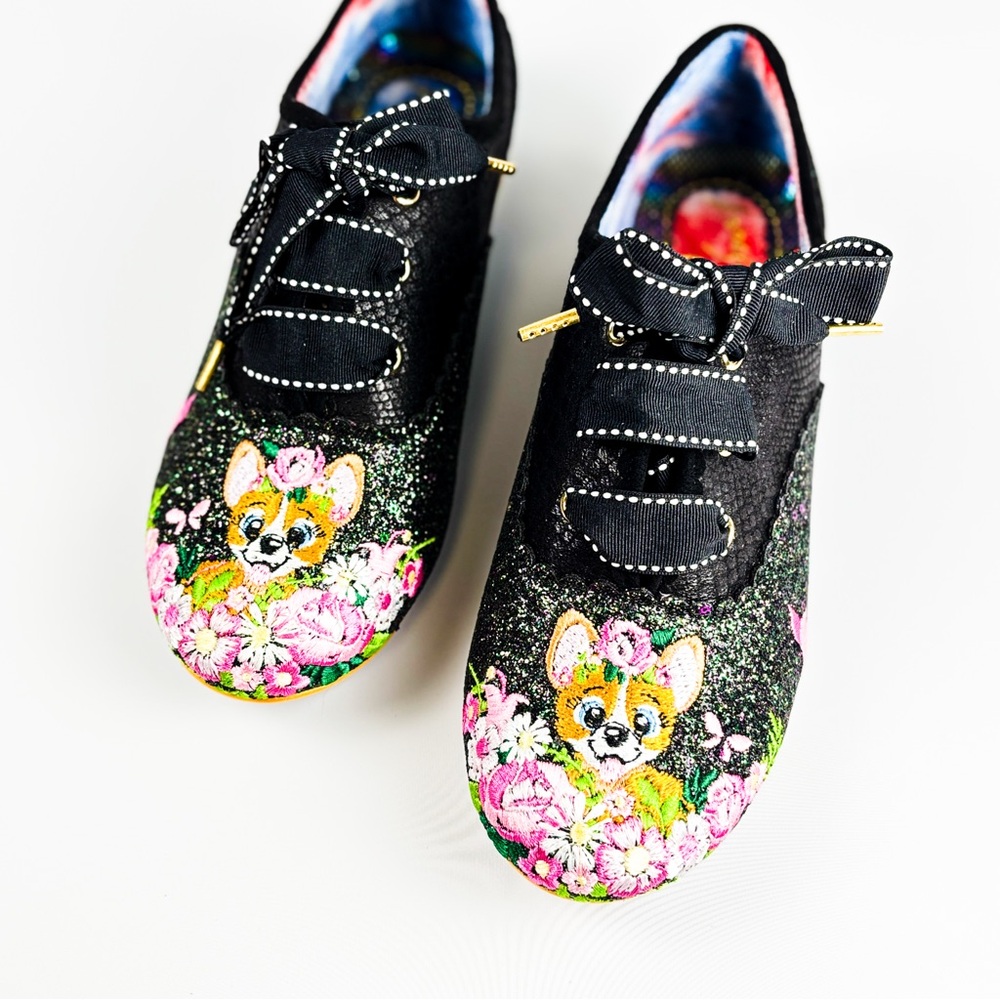 Irregular Choice Waggle Black Corgi Sneakers – Size 39 Size 8 - Picture 2 of 7